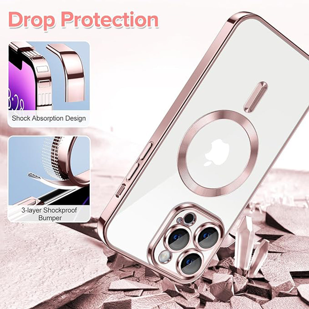 MagSafe futrola za Apple iPhone 14 Pro Max, Techsuit, Luxury Crystal, Roze