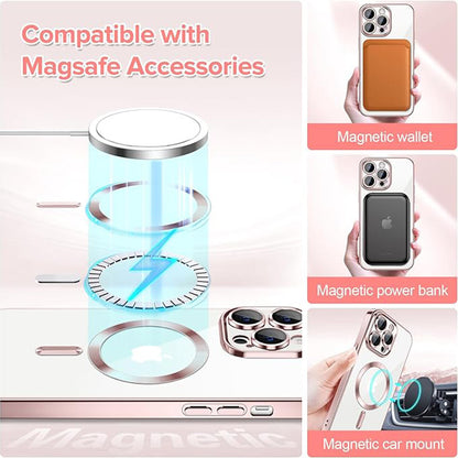 MagSafe futrola za Apple iPhone 14 Pro Max, Techsuit, Luxury Crystal, Roze