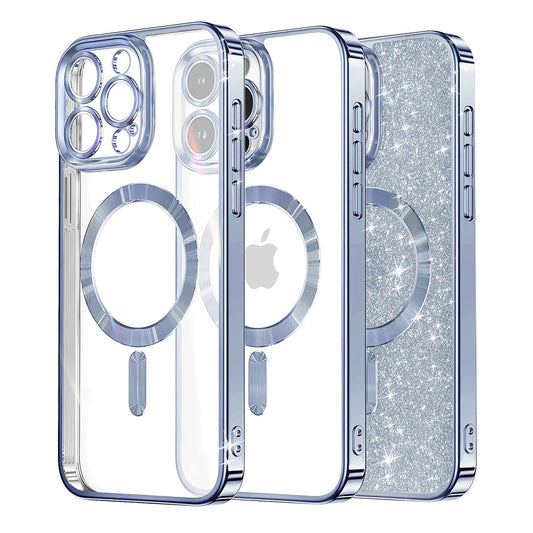 MagSafe futrola za Apple iPhone 14 Pro Max, Techsuit, Luxury Glitter, Plava