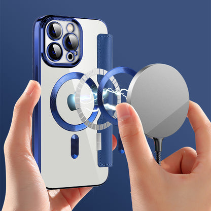MagSafe futrola za Apple iPhone 14 Pro Max, Techsuit, SmartMag Book, Plava