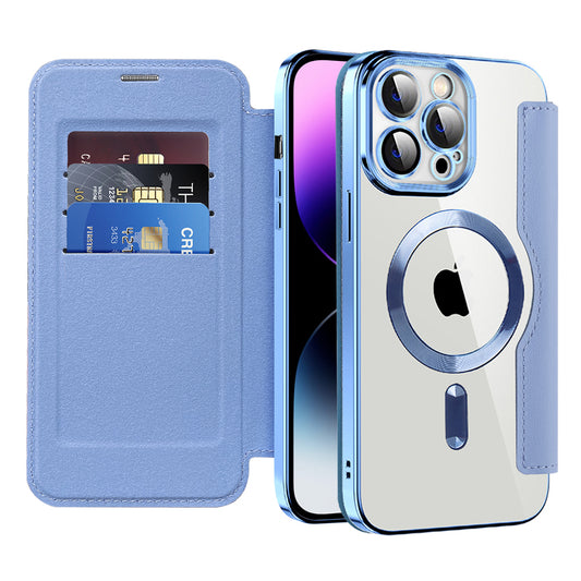 MagSafe futrola za Apple iPhone 14 Pro Max, Techsuit, SmartMag Book, Plava