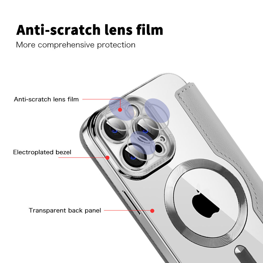 MagSafe futrola za Apple iPhone 14 Pro Max, Techsuit, SmartMag Book, Siva