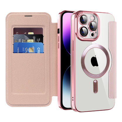 MagSafe futrola za Apple iPhone 14 Pro Max, Techsuit, SmartMag Book, Roze