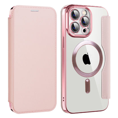 MagSafe futrola za Apple iPhone 14 Pro Max, Techsuit, SmartMag Book, Roze