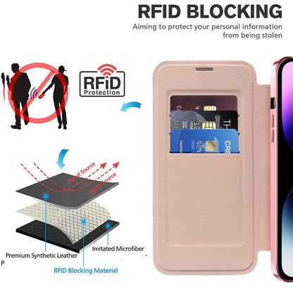 MagSafe futrola za Apple iPhone 14 Pro Max, Techsuit, SmartMag Book, Roze