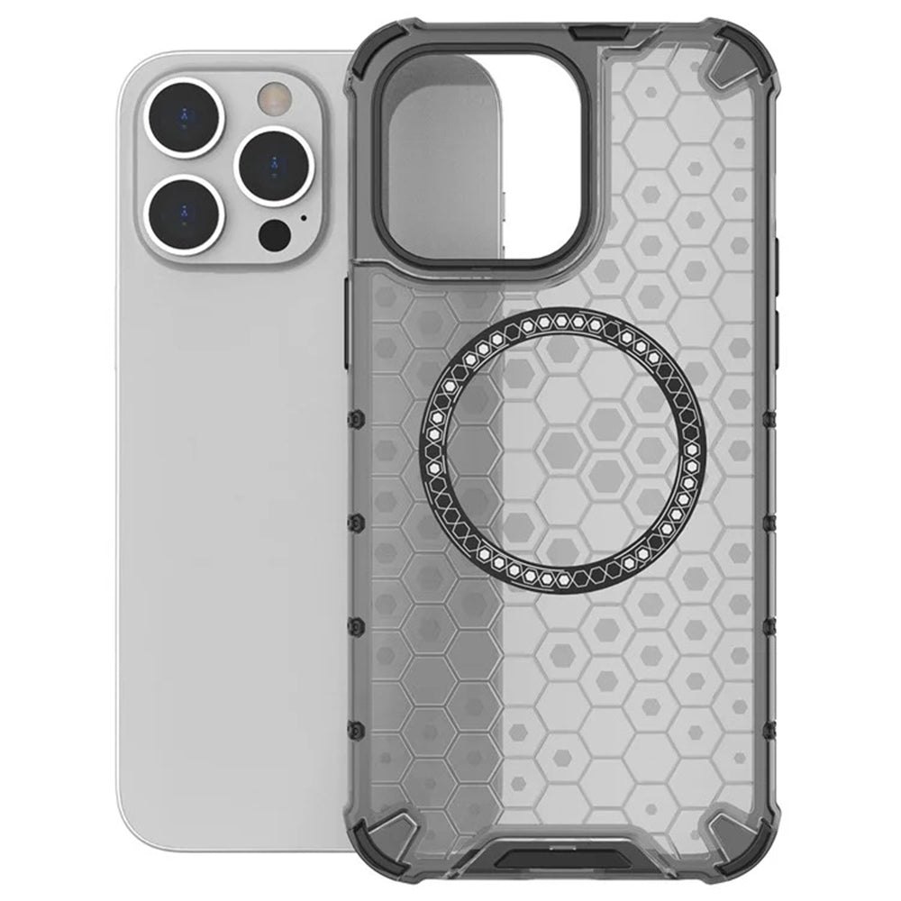 MagSafe futrola za Apple iPhone 14 Pro, Techsuit, HoneyComb Shield, Bela