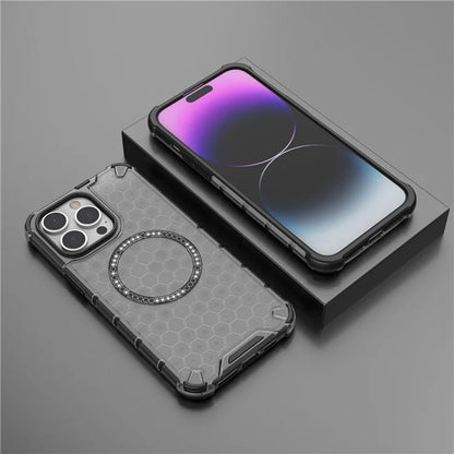 MagSafe futrola za Apple iPhone 14 Pro, Techsuit, HoneyComb Shield, Bela
