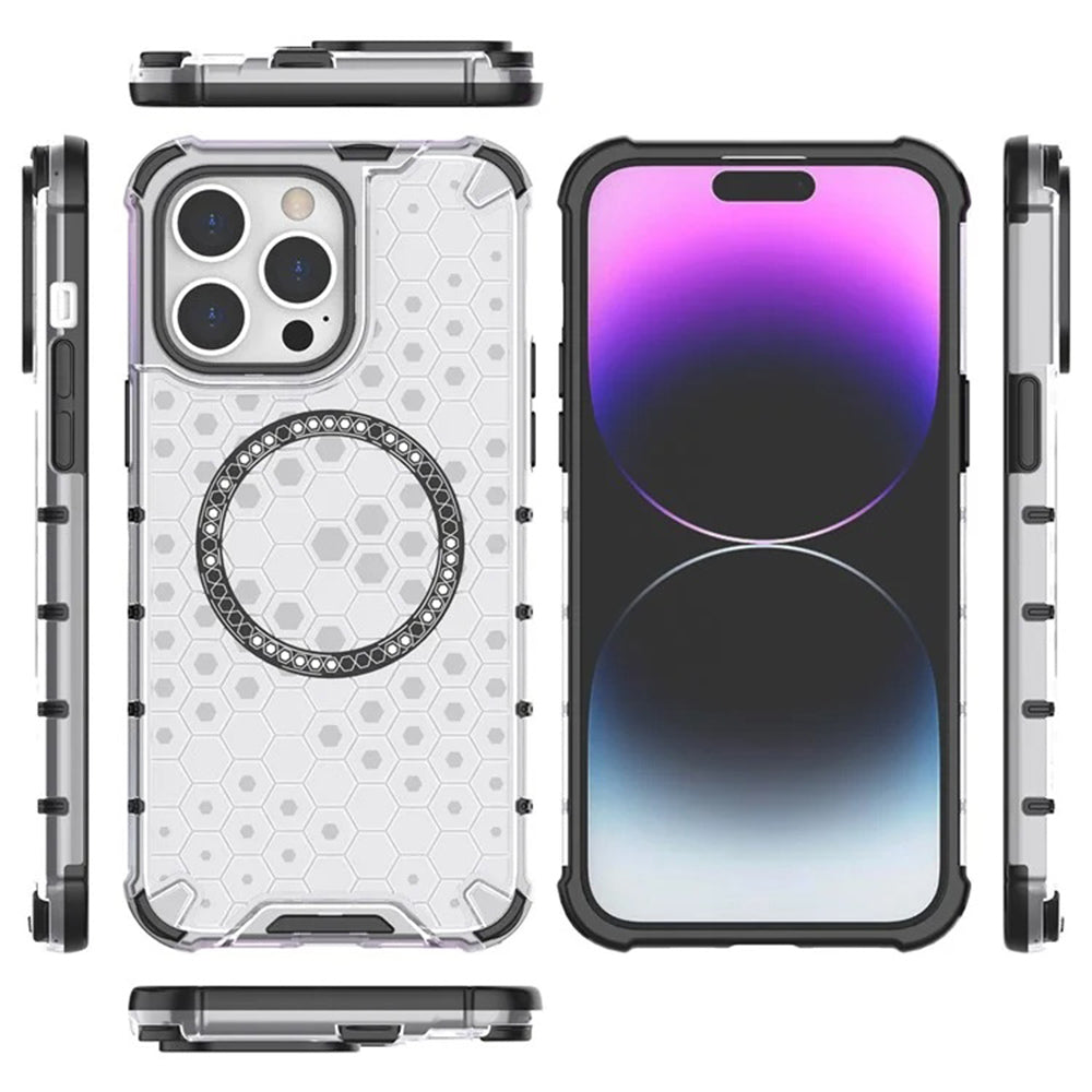 MagSafe futrola za Apple iPhone 14 Pro, Techsuit, HoneyComb Shield, Crna