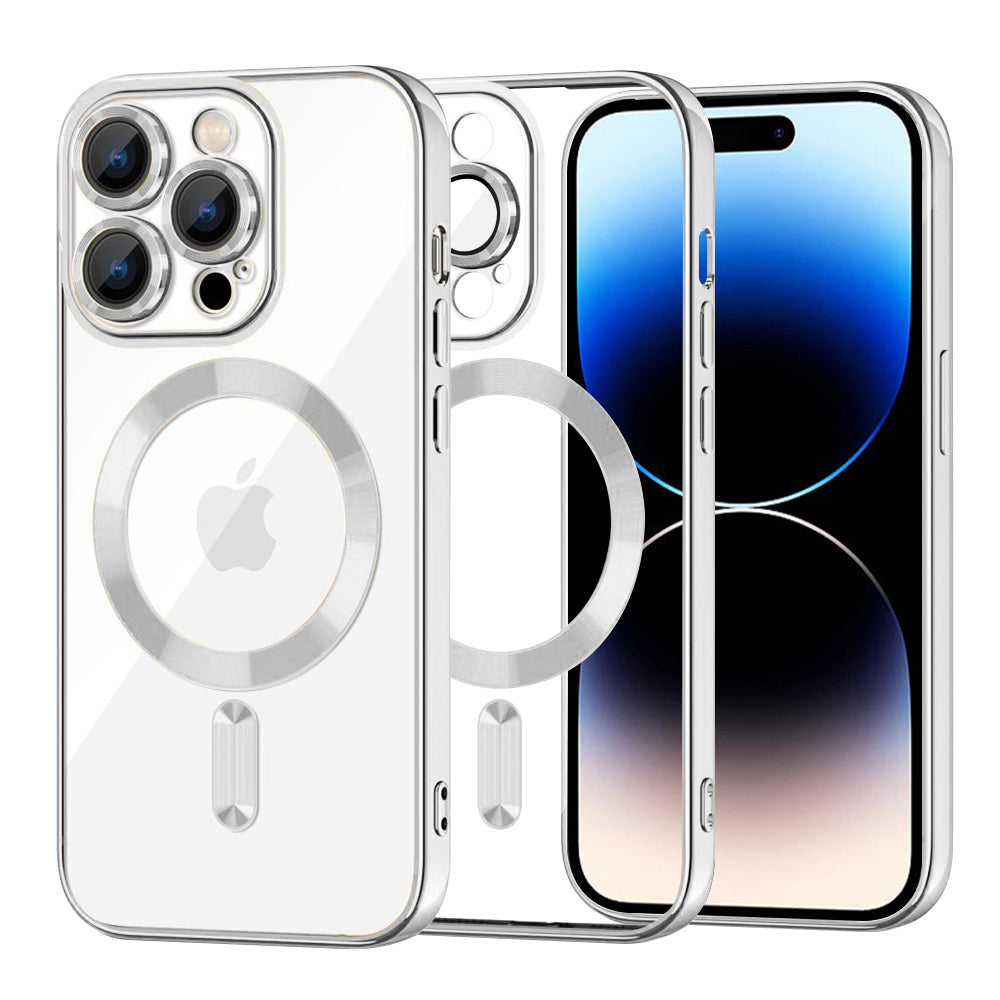 MagSafe futrola za Apple iPhone 14 Pro, Techsuit, Luxury Crystal, Srebrna