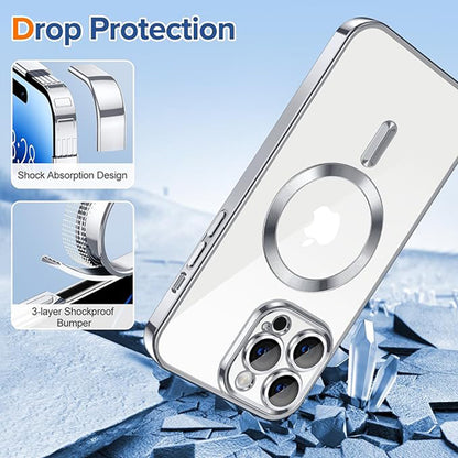MagSafe futrola za Apple iPhone 14 Pro, Techsuit, Luxury Crystal, Srebrna