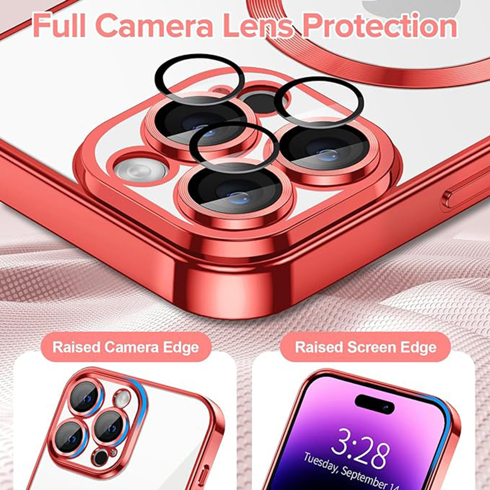 MagSafe futrola za Apple iPhone 14 Pro, Techsuit, Luxury Crystal, Crvena