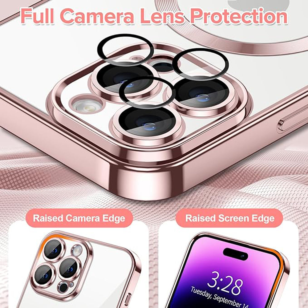 MagSafe futrola za Apple iPhone 14 Pro, Techsuit, Luxury Crystal, Roze