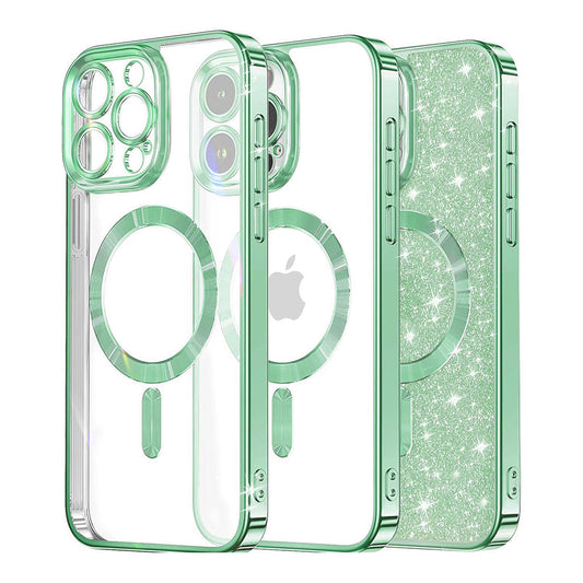 MagSafe futrola za Apple iPhone 14 Pro, Techsuit, Luxury Glitter, Svetlo Zelena
