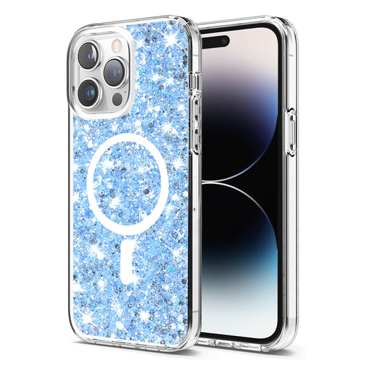 MagSafe futrola za Apple iPhone 14 Pro, Techsuit, Sparkly Glitter, Plava
