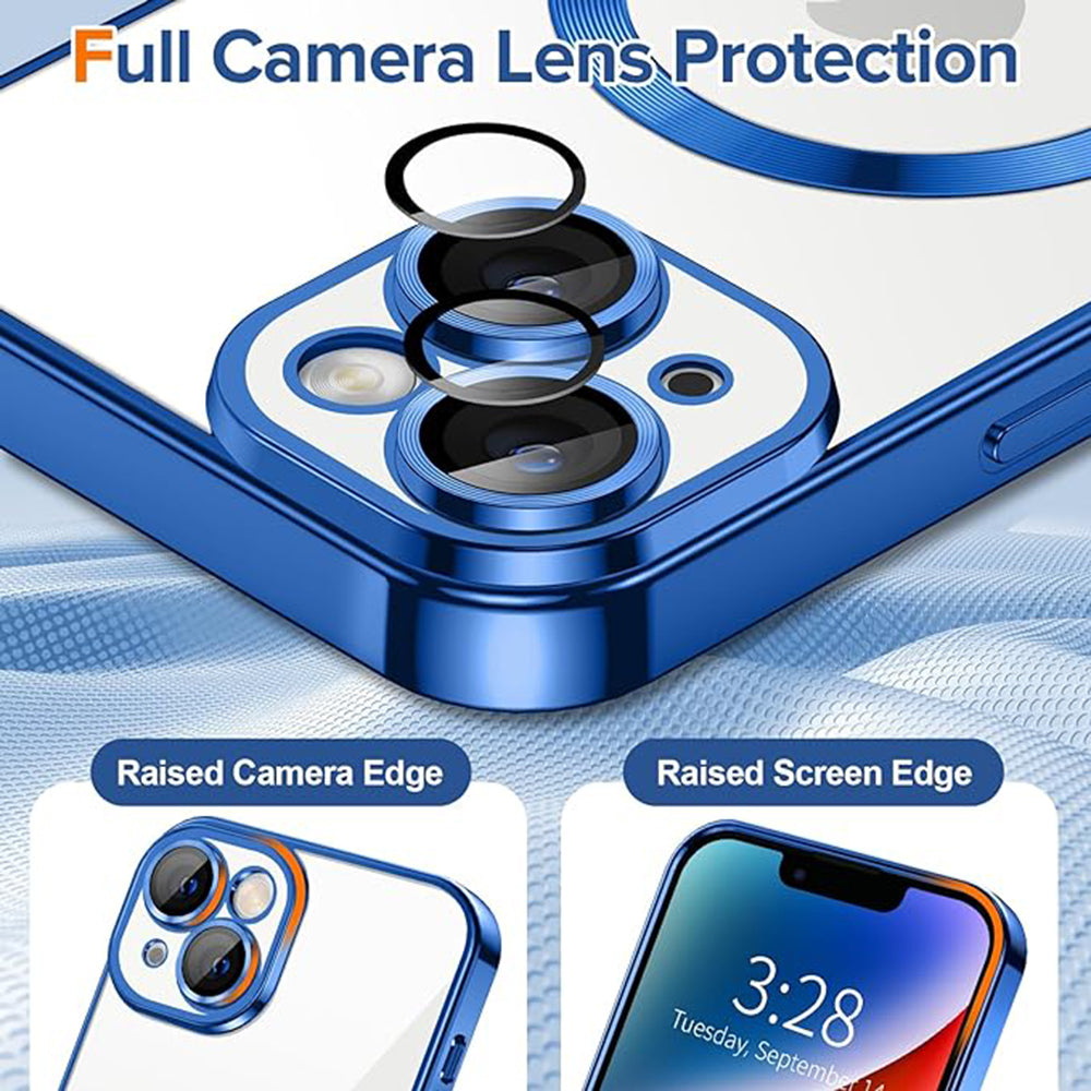 MagSafe futrola za Apple iPhone 14, Techsuit, Luxury Crystal, Tamno Plava