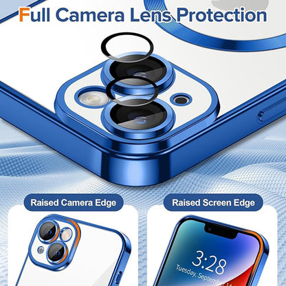 MagSafe futrola za Apple iPhone 14, Techsuit, Luxury Crystal, Tamno Plava
