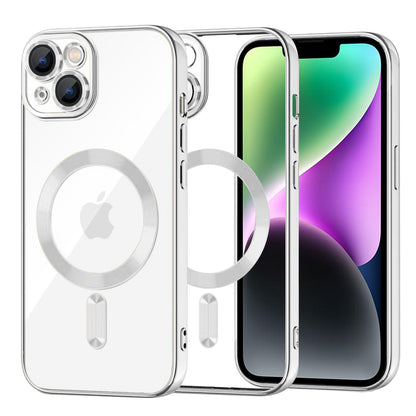MagSafe futrola za Apple iPhone 14, Techsuit, Luxury Crystal, Srebrna