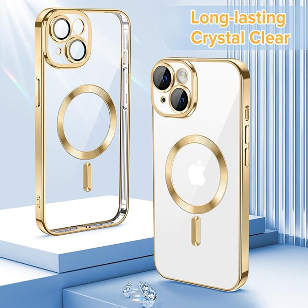 MagSafe futrola za Apple iPhone 14, Techsuit, Luxury Crystal, Zlatna