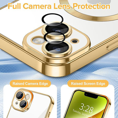 MagSafe futrola za Apple iPhone 14, Techsuit, Luxury Crystal, Zlatna