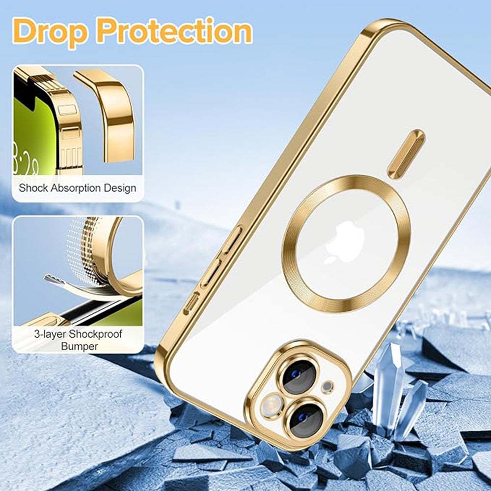 MagSafe futrola za Apple iPhone 14, Techsuit, Luxury Crystal, Zlatna