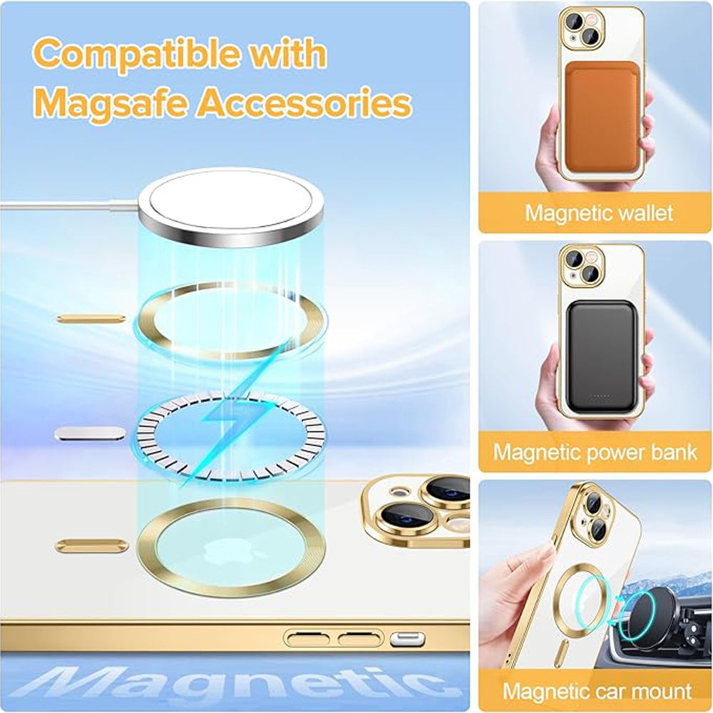 MagSafe futrola za Apple iPhone 14, Techsuit, Luxury Crystal, Zlatna