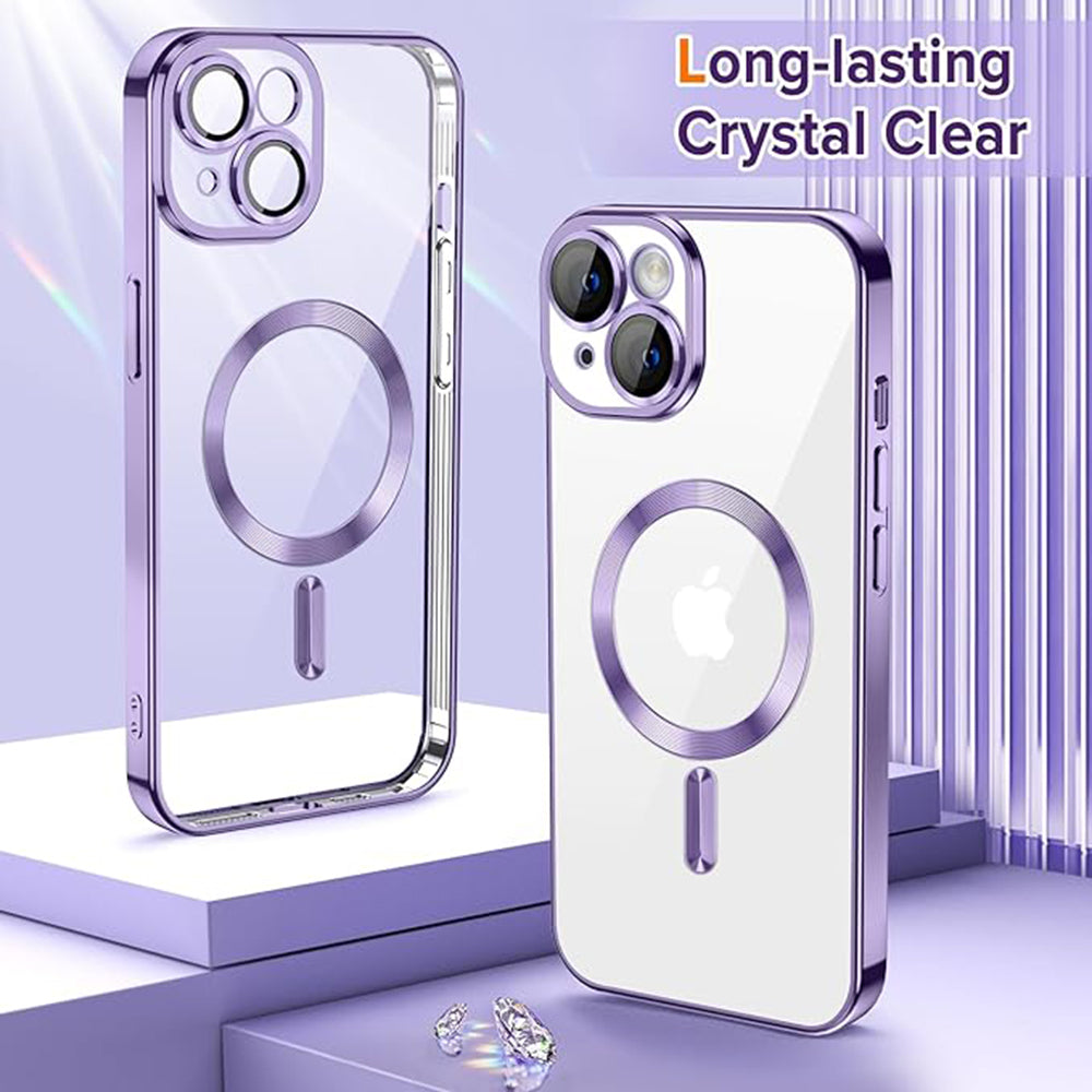 Futrola MagSafe za Apple iPhone 14, Techsuit, Luxury Crystal, Svetlo Ljubičasta