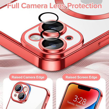 MagSafe futrola za Apple iPhone 14, Techsuit, Luxury Crystal, Crvena