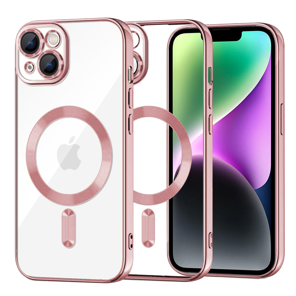 MagSafe futrola za Apple iPhone 14, Techsuit, Luxury Crystal, Roze