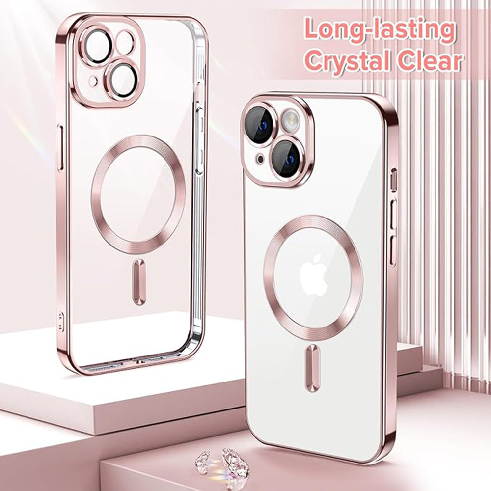 MagSafe futrola za Apple iPhone 14, Techsuit, Luxury Crystal, Roze