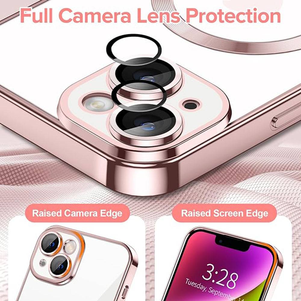 MagSafe futrola za Apple iPhone 14, Techsuit, Luxury Crystal, Roze