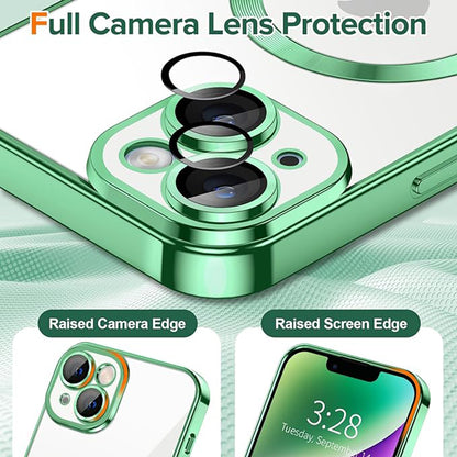 MagSafe futrola za Apple iPhone 14, Techsuit, Luxury Crystal, Svetlo Zelena