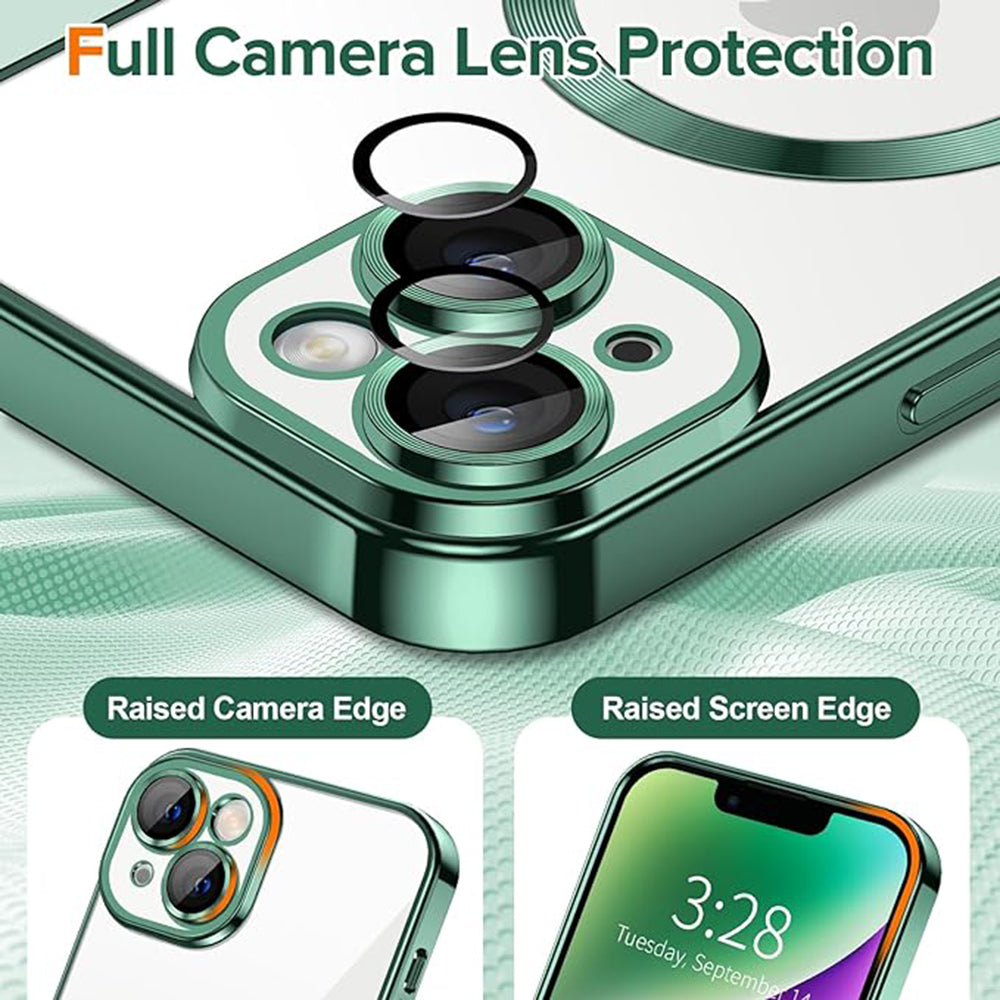 MagSafe futrola za Apple iPhone 14, Techsuit, Luxury Crystal, Tamno Zelena