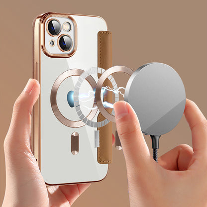 MagSafe futrola za Apple iPhone 14, Techsuit, SmartMag Book, Braon