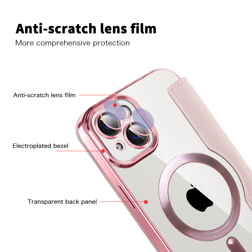 MagSafe futrola za Apple iPhone 14, Techsuit, SmartMag Book, Roze