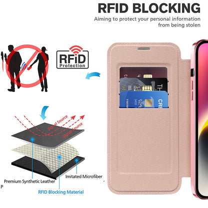 MagSafe futrola za Apple iPhone 14, Techsuit, SmartMag Book, Roze