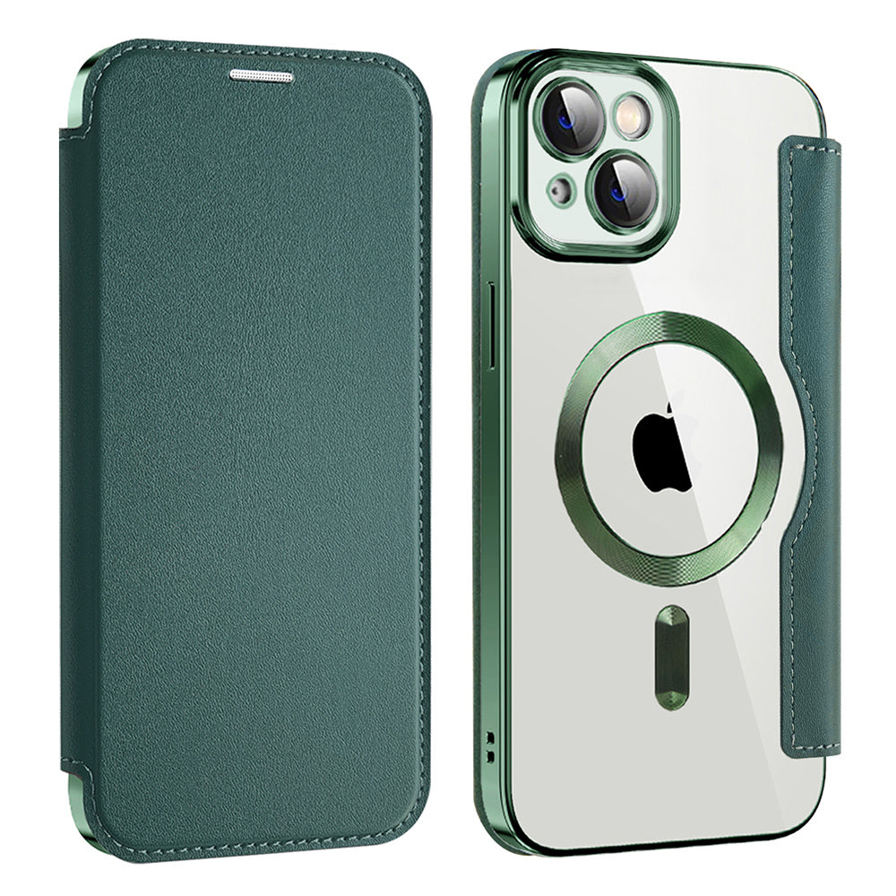 MagSafe futrola za Apple iPhone 14, Techsuit, SmartMag Book, Zelena