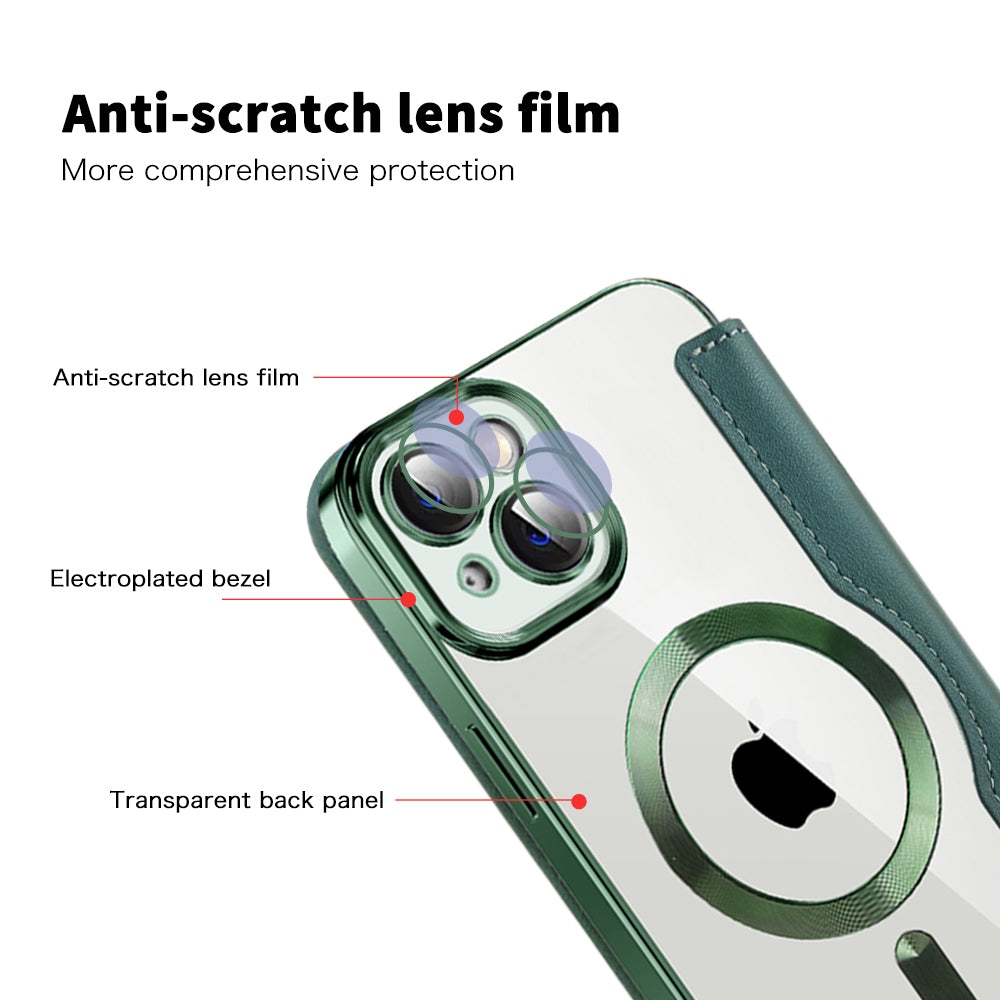 MagSafe futrola za Apple iPhone 14, Techsuit, SmartMag Book, Zelena
