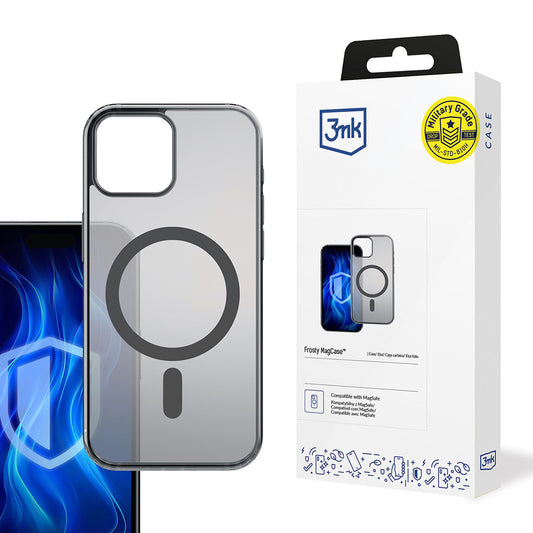 MagSafe futrola za Apple iPhone 15, 3MK, Frosty MagCase, Crna Satenska