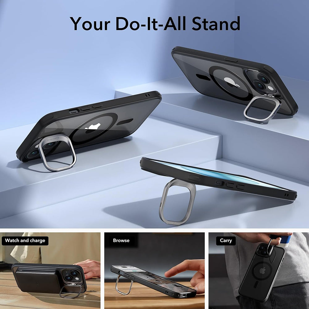MagSafe futrola za Apple iPhone 15, ESR, Classic Hybrid Kickstand, Crna Providna