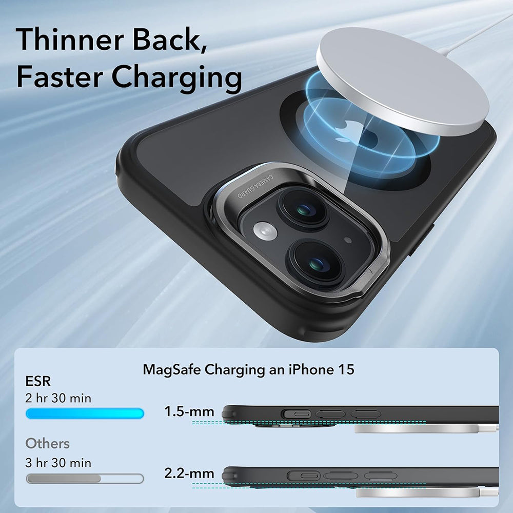 MagSafe futrola za Apple iPhone 15, ESR, Classic Hybrid Kickstand, Crna Providna