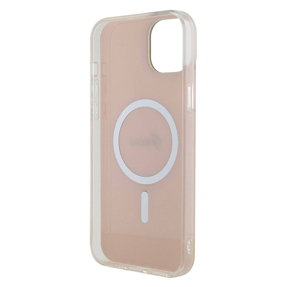 Futrola MagSafe za Apple iPhone 15, Guess, IML Iridescent Script, Roze GUHMP15SHITSP