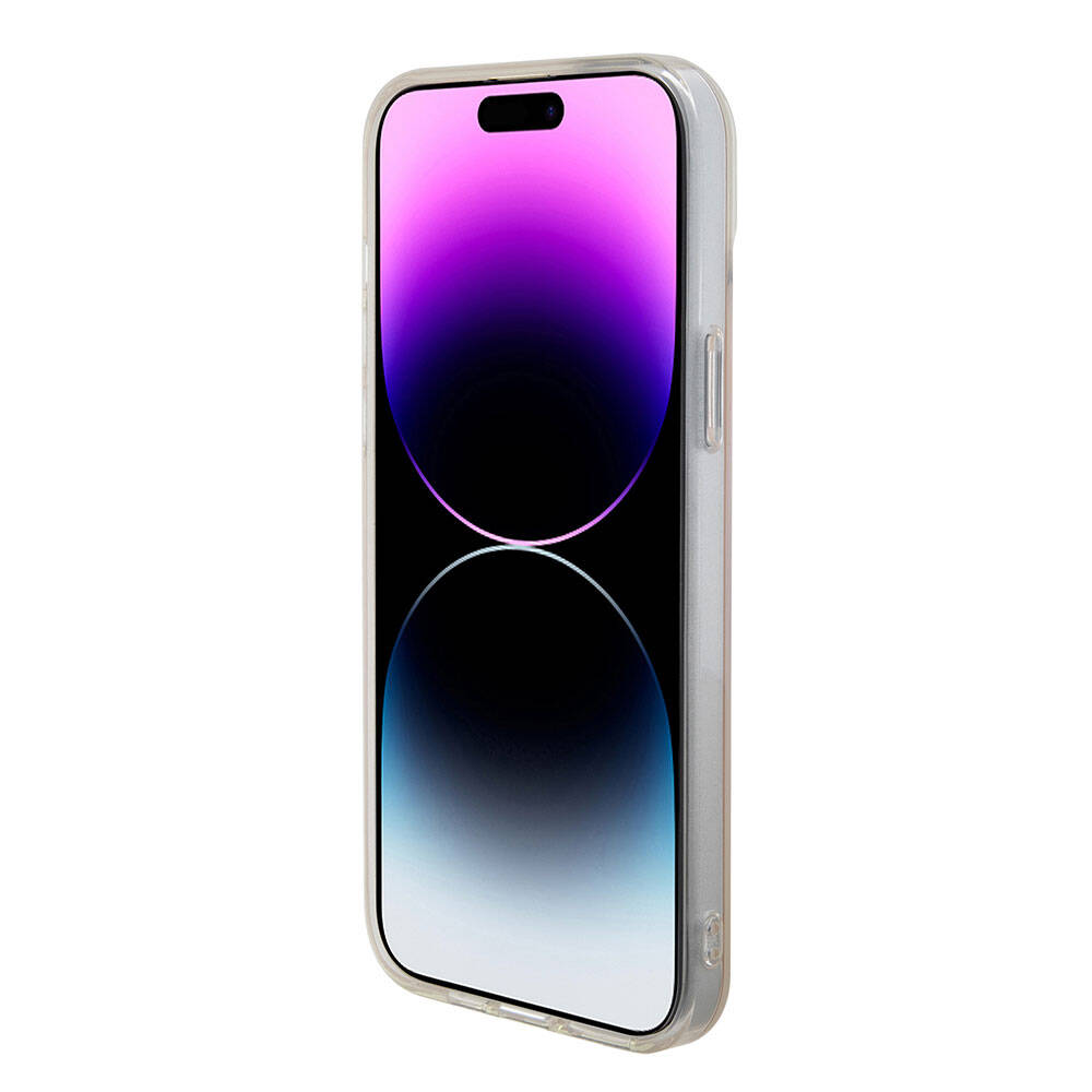 Futrola MagSafe za Apple iPhone 15, Guess, IML Iridescent Script, Roze GUHMP15SHITSP