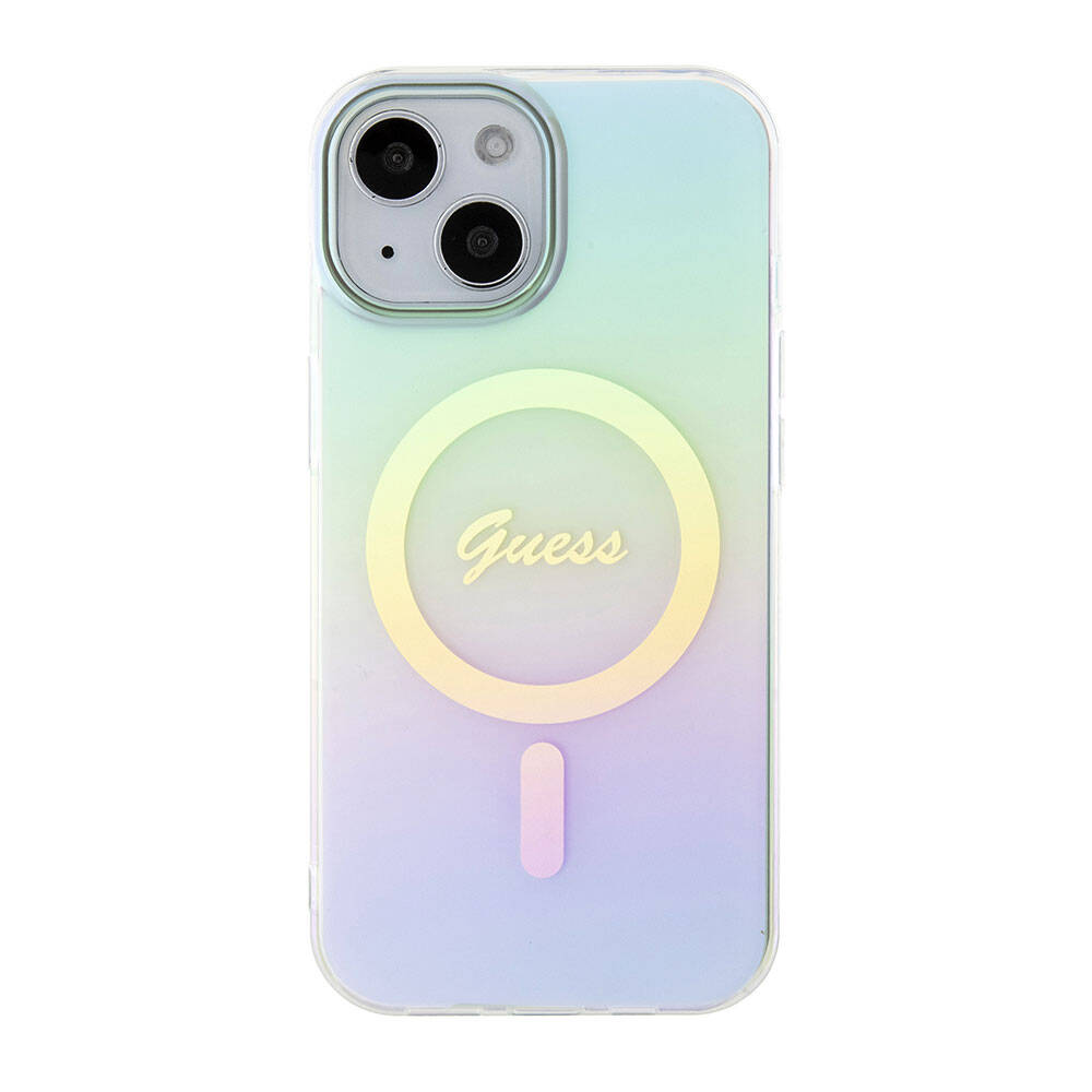 Futrola MagSafe za Apple iPhone 15, Guess, IML Iridescent, Tirkiz