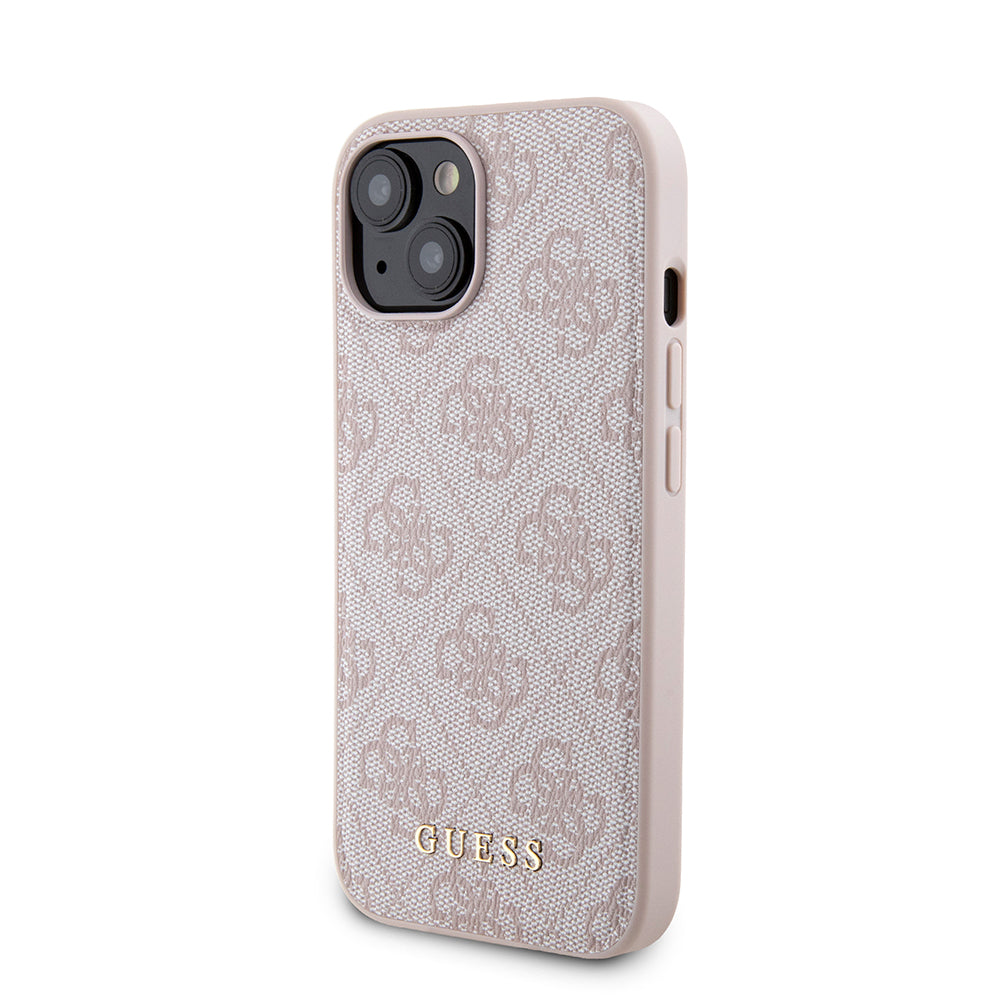 Futrola MagSafe za Apple iPhone 15, Guess, Powerbank 4G Metal Logo, Roze