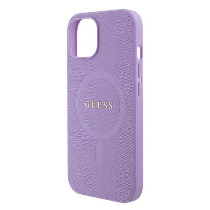 Futrola MagSafe za Apple iPhone 15, Guess, Saffiano, Ljubičasta