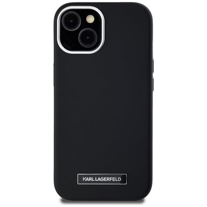 Futrola MagSafe za Apple iPhone 15, Karl Lagerfeld, FW Metal Plate, Crna