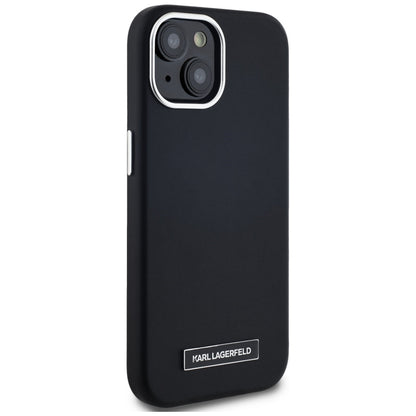 Futrola MagSafe za Apple iPhone 15, Karl Lagerfeld, FW Metal Plate, Crna