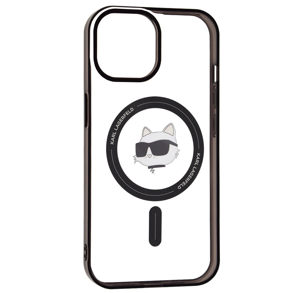 Futrola MagSafe za Apple iPhone 15, Karl Lagerfeld, IML Choupette's Head, Transparentna