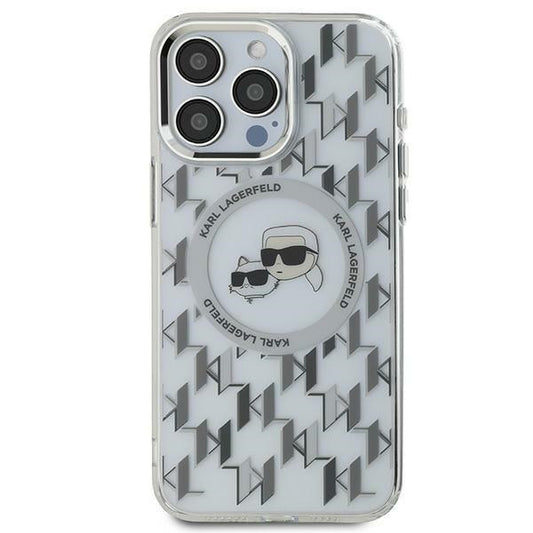 Futrola MagSafe za Apple iPhone 15, Karl Lagerfeld, IML Monogram Karl & Choupette's Heads, Transparentna