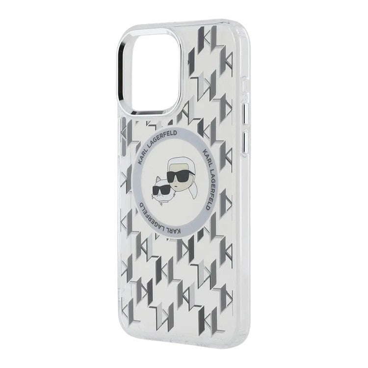 Futrola MagSafe za Apple iPhone 15, Karl Lagerfeld, IML Monogram Karl & Choupette's Heads, Transparentna